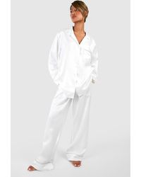 Boohoo - Bridal Diamante Shirt And Trouser Pyjama Set - Lyst