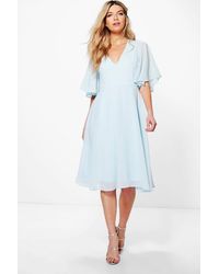 chiffon midi skater dress