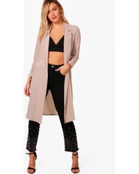 Boohoo Woven Pocket Duster - Natural