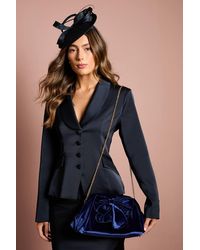 Coast - Large Bow Velvet Ruched Large Clutch Bag - Lyst