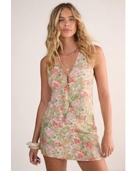 Nasty Gal - Floral Halter Neck Button Tank - Lyst