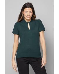 Wallis - Twist Front Short Sleeve Knitted Top - Lyst