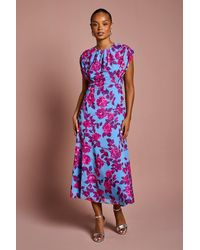 Coast - Petite Short Sleeve Chiffon Midi Dress - Lyst