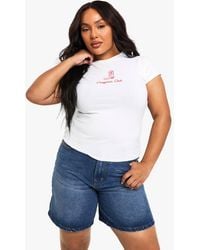 Boohoo - Plus Cowgirls Club Baby Tee - Lyst
