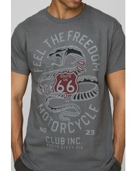 Boohoo - Camiseta Oversize Color Carbón Con Estampado De Route 66 - Lyst