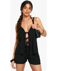 Boohoo - Linen Look Halterneck Waistcoat - Lyst