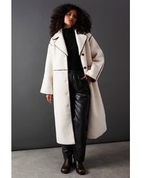Warehouse - Contrast Bonded Coat - Lyst