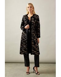 Wallis - Petite Sequin Longline Jacket - Lyst
