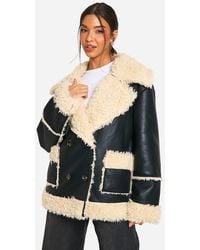 Boohoo - Borg Trim Jacket - Lyst
