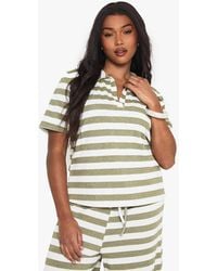 Boohoo - Plus V Neck Collared Knitted Top - Lyst