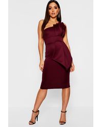 red cape pleated detail skater dress
