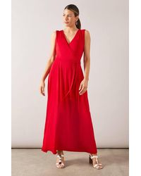 Wallis - Wrap Viscose Jersey Maxi Dress - Lyst