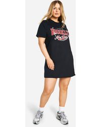 Boohoo - Plus Brooklyn Printed T-shirt Dress - Lyst