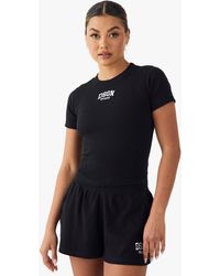 Boohoo - Dsgn Studio Collegiate Embroidered Rib Baby Tshirt - Lyst