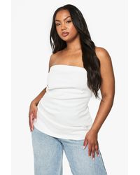 Boohoo - Plus Structured Draped Bandeau Top - Lyst