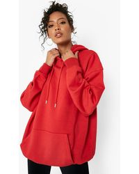 Boohoo Tall Recycled Oversized Hoodie - Red