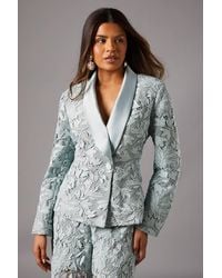 Coast - Petite Lace Double Breasted Blazer With Satin Lapel - Lyst