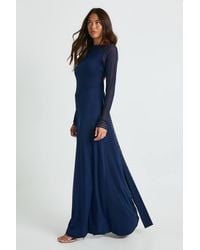 Boohoo - Long Sleeve Twist Detail Open Back Maxi Dress - Lyst