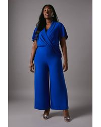 Coast - Plus Shawl Collar Wrap Front Jumpsuit - Lyst