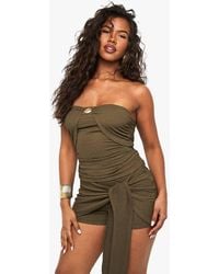 Boohoo - Textured Wrap Front Skort - Lyst