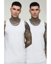 Boohoo - Tall 2 Pack Basic Regular Fit Tank - Lyst