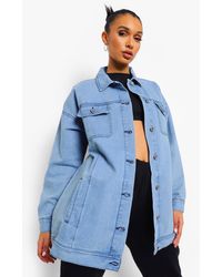longline borg denim jacket