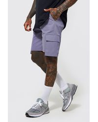 Boohoo Regular Fit Cargo Shorts With Dropped Pockets - Grey