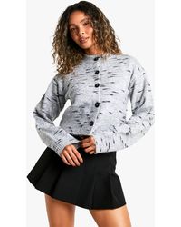 Boohoo - Soft Knit Marl Boxy Knitted Cardigan - Lyst
