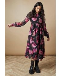 Oasis - Occasion Floral Trim Insert Midaxi Dress - Lyst