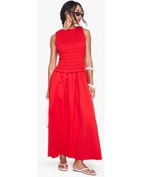 Boohoo - Racer Neck Shirred Drop Waist Midaxi Dress - Lyst