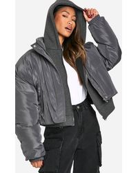 Boohoo - Funnel Neck Puffer Jacket - Lyst