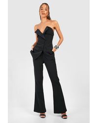 Boohoo - Fit & Flare Tailored Pants - Lyst