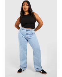 Boohoo - Plus Light Acid Wash Straight Leg Jeans - Lyst