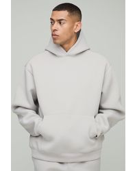 Boohoo - Sudadera Oversize Recta De Scuba Con Capucha - Lyst