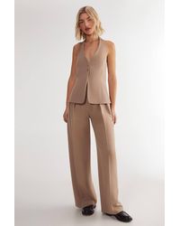 Nasty Gal - Essentials Pleat Front Tailored Straight Leg Pants - Lyst
