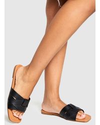 Boohoo - Woven Basic Mule Sandals - Lyst