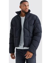 BoohooMAN - Tall Curved Panel Funnel Neck Puffer - Lyst