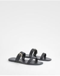 Boohoo - Wide Fit Double Strap Mule Sandals - Lyst