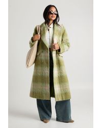 Boohoo - Check Oversized Double-Breasted Wool Look Coat - Lyst