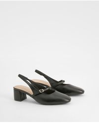 Boohoo - Wide Fit Slingback Low Block Ballet - Lyst