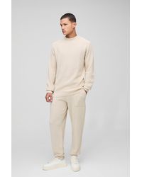 Boohoo - Chándal Regular De Punto Con Sudadera Y Punto - Lyst