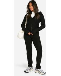 Boohoo - Chándal De Punto Suave Grueso Con Cremallera Y Capucha - Lyst