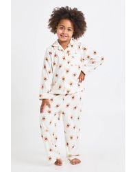 Boohoo - Kids Matching Family Bear Print Baby Fleece Long Sleeve Shirt & Pants Pyjama Set - Lyst