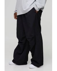 Boohoo - Plus Elasticated Waist Pleat Parachute Pants - Lyst