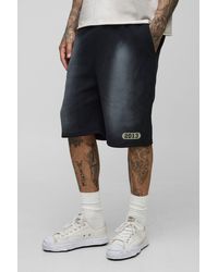 Boohoo - Tall Loose Fit Spray Wash Print Jersey Shorts - Lyst