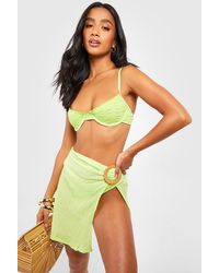 Boohoo - Petite O-ring Tie Mini Beach Skirt - Lyst