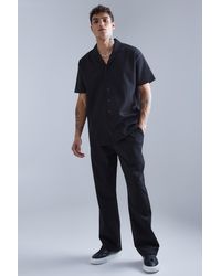 BoohooMAN - Jersey Revere Shirt And Trouser Set - Lyst