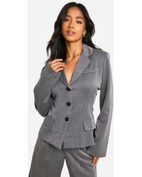 Boohoo - Petite Cinched Waist Tailored Jacket - Lyst