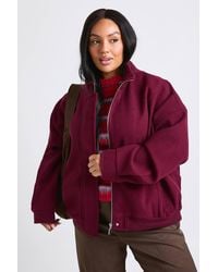 Boohoo - Plus Oversized Bomber Jacket - Lyst