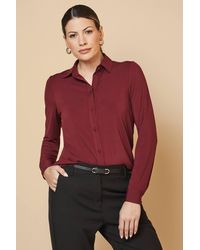 Wallis - Jersey Button Shirt - Lyst